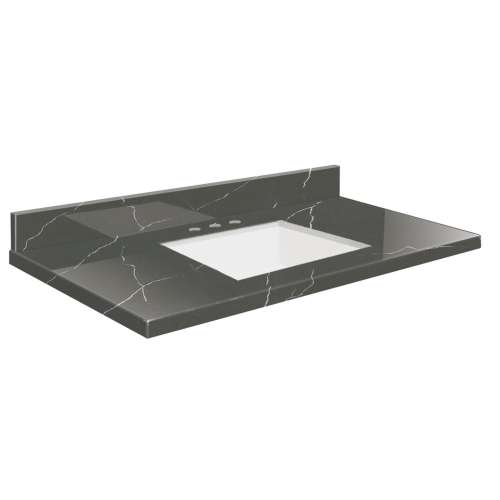 SMVTQU3722-8-M20 37-in x 22-in Vanity Top with 8-in Widespread Faucet Hole, Marble Grey