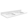SMVTQU6122D-1-C01 61-in x 22-in Vanity Top with Single Faucet Hole, Mia White