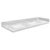 SMVT73-84.75x22-2RU-M50 Mini Custom Quartz 73-84.75-in x 22-in Vanity Top with Hensley Double Bowls, Misty Grey