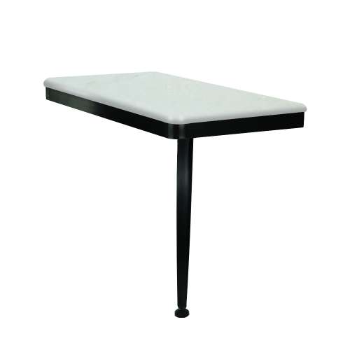 SMSSSL2412R-MB50 Savannah 24-in x 12-in x 19-in Right-Hand Shower Seat With Matte Black Frame and Leg, Moonstone