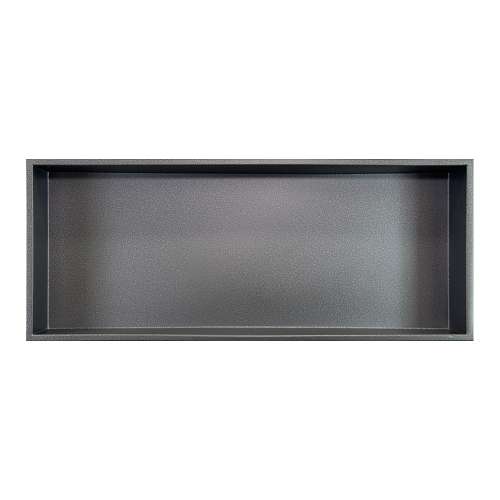 SMSTH3414-AS 34-in x 4-in x 14-in Recessed Stainless Steel Horizontal Shower Storage Pod, Antique Silver