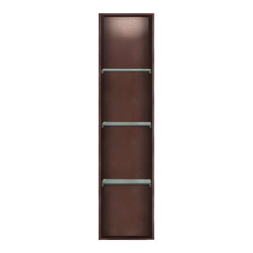 SMSTV5714-CM 14-in x 4-in x 57-in Recessed Stainless Steel Vertical Shower Storage Pod With Three Shelves, Copper Metallic