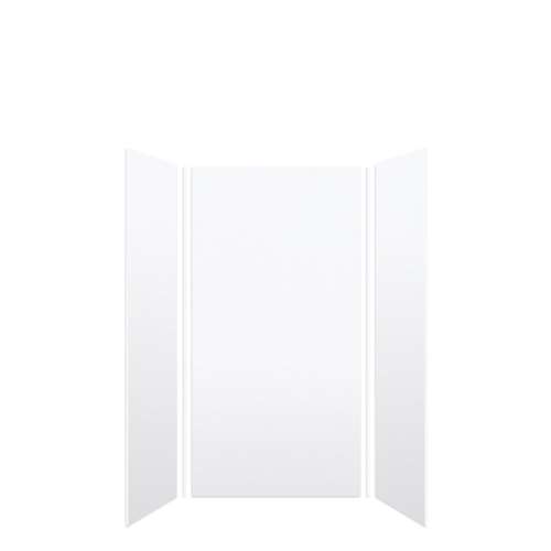 SMMWK363672-21V Monterey 36-in x 36-in x 72-in Glue to Wall 3-Piece Shower Wall Kit, White (Velvet Smooth Finish)