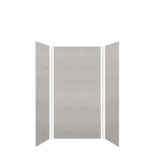 SMMWK363672-27V Monterey 36-in x 36-in x 72-in Glue to Wall 3-Piece Shower Wall Kit, Grey Stone (Velvet Smooth Finish)