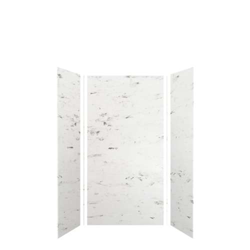 SMMWK363672-47V Monterey 36-in x 36-in x 72-in Glue to Wall 3-Piece Shower Wall Kit, Carrara (Velvet Smooth Finish)