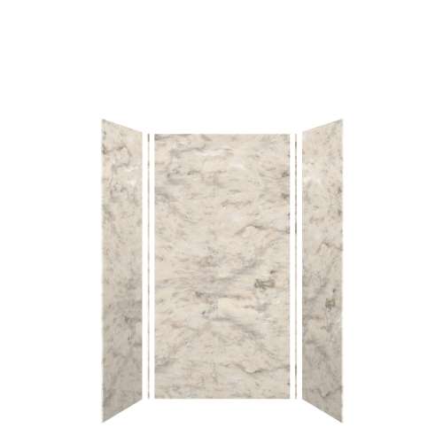 SMMWK363672-49V Monterey 36-in x 36-in x 72-in Glue to Wall 3-Piece Shower Wall Kit, Creme (Velvet Smooth Finish)