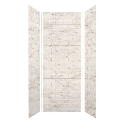 SMMW4K363696-48 Monterey 36-in x 36-in x 96-in Glue To Wall 3-Piece 4mm Shower Wall Kit, Butterscotch (4-in x 8-in Subway Tile Pattern)