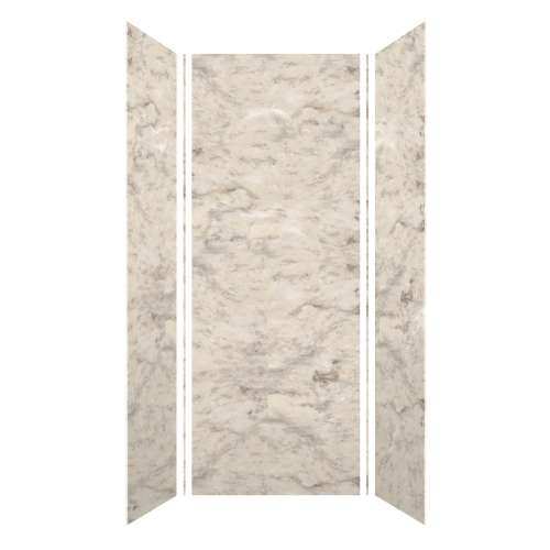 SMMW4K363696-49V Monterey 36-in x 36-in x 96-in Glue To Wall 3-Piece 4mm Shower Wall Kit, Creme (Velvet Smooth Finish)