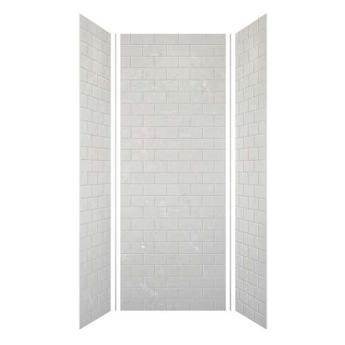 SMMW4K363696-50 Monterey 36-in x 36-in x 96-in Glue To Wall 3-Piece 4mm Shower Wall Kit, Moonstone (4-in x 8-in Subway Tile Pattern)