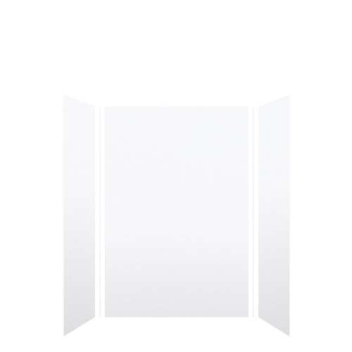 SMMWK483672-21V Monterey 48-in x 36-in x 72-in Glue To Wall 3-Piece Shower Wall Kit, White (Velvet Smooth Finish)