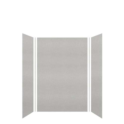 SMMWK483672-27V Monterey 48-in x 36-in x 72-in Glue To Wall 3-Piece Shower Wall Kit, Grey Stone (Velvet Smooth Finish)