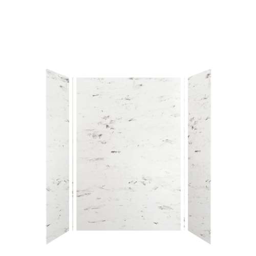 SMMWK483672-47V Monterey 48-in x 36-in x 72-in Glue To Wall 3-Piece Shower Wall Kit, Carrara (Velvet Smooth Finish)