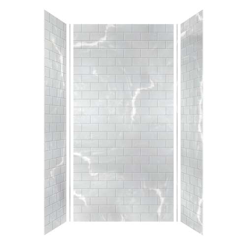 SMMW4K483696-50 Monterey 48-in x 36-in x 96-in Glue To Wall 3-Piece 4mm Shower Wall Kit, Moonstone (4-in x 8-in Subway Tile Pattern)