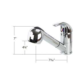 SM3521-PC Single Hole Dual Function Pull Out Spray Laundry Faucet With Single Lever Handle, Polished Chrome