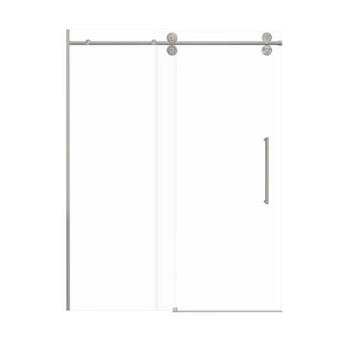 SMTPBT608010C-BS-TK Teutonic Plus 59-in x 80-in Barn Shower Door With 3/8-in Clear Glass And Tyler Handle And Knob Set, Brushed Stainless