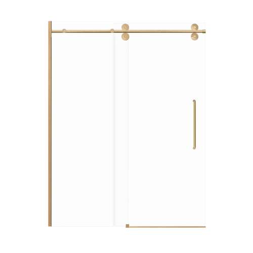 SMTPBT608010C-CB-CK Teutonic Plus 59-in x 80-in Barn Shower Door With 3/8-in Clear Glass And Contour Handle And Knob Set, Champagne Bronze