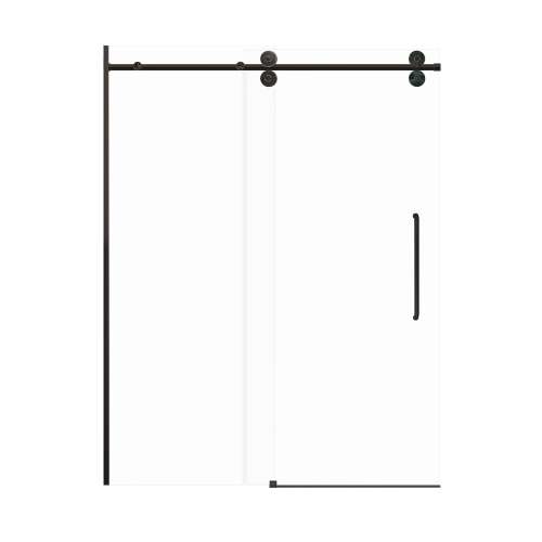 SMTPBT608010L-MB-CD Teutonic Plus 59-in x 80-in Barn Shower Door With 3/8-in Low Iron Glass And Contour Double-Sided Handles, Matte Black