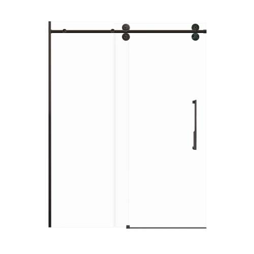 SMTPBT608010C-MB-JD Teutonic Plus 59-in x 80-in Barn Shower Door With 3/8-in Clear Glass And Juliette Double-Sided Handles, Matte Black