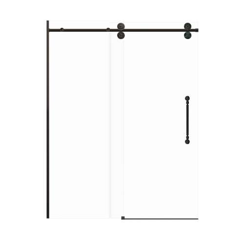 SMTPBT608010C-MB-ND Teutonic Plus 59-in x 80-in Barn Shower Door With 3/8-in Clear Glass And Nicholson Double-Sided Handles, Matte Black