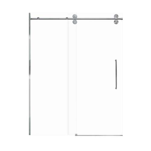 SMTPBT608010L-PC-CK Teutonic Plus 59-in x 80-in Barn Shower Door With 3/8-in Low Iron Glass And Contour Handle And Knob Set, Polished Chrome