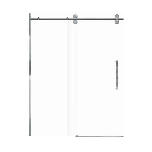 SMTPBT608010C-PC-RK Teutonic Plus 59-in x 80-in Barn Shower Door With 3/8-in Clear Glass And Royston Handle And Knob Set, Polished Chrome