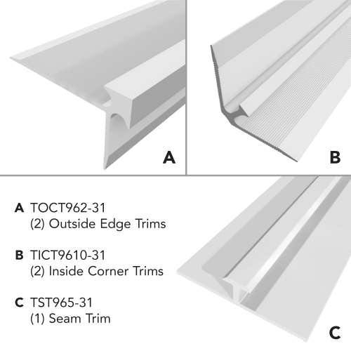 SMTTK965-01 Trinity 5-Piece Aluminum Trim Kit, White