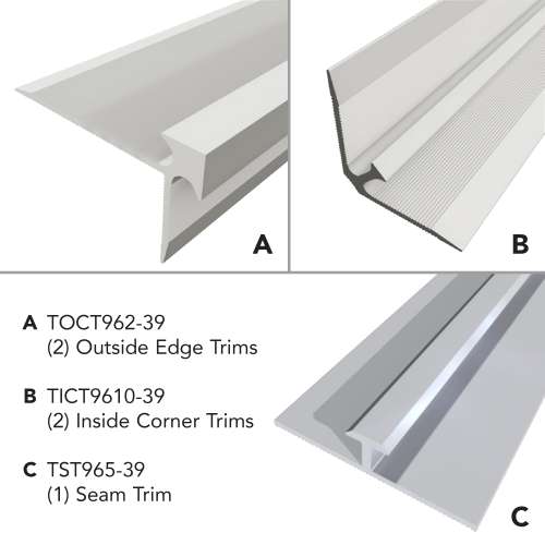 SMTTK965-39 Trinity 5-Piece Aluminum Trim Kit, Grey