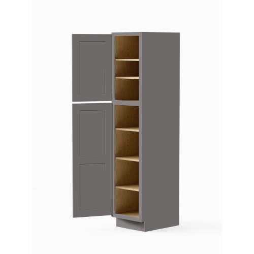 SMU189024-RTA-FR01-LG Framington 18-in x 24-in x 90-in Ready To Assemble Remington Two Door Tall Utility Cabinet, Light Grey