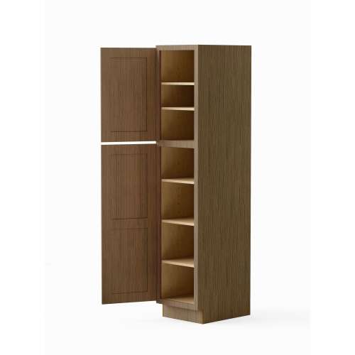 SMU189024L-ASM-FR01-TW Framington 18-in x 24-in x 90-in Assembled Remington Two Door Tall Utility Cabinet With Left-Hand Opening Door, Tan Wood