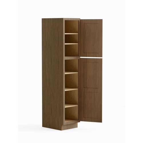 SMU189024R-ASM-FR01-TW Framington 18-in x 24-in x 90-in Assembled Remington Two Door Tall Utility Cabinet With Right-Hand Opening Door, Tan Wood