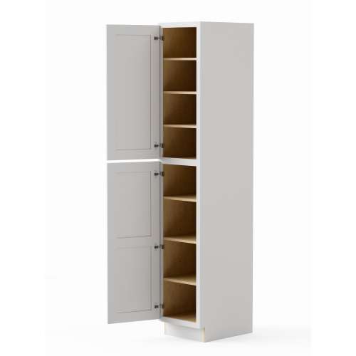 SMU189624L-ASM-FR01-WH Framington 18-in x 24-in x 96-in Assembled Remington Two Door Tall Utility Cabinet With Left-Hand Opening Door, White