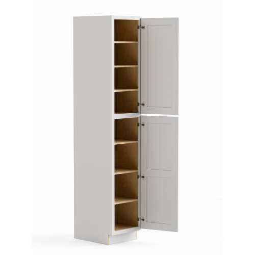 SMU189624R-ASM-FR01-WH Framington 18-in x 24-in x 96-in Assembled Remington Two Door Tall Utility Cabinet With Right-Hand Opening Door, White