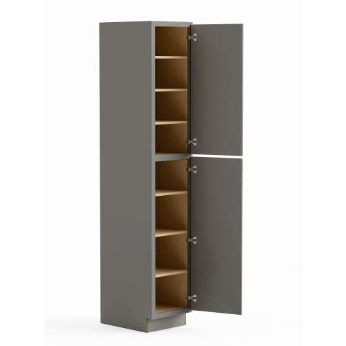 SMU189624R-ASM-FR02-LG Framington 18-in x 24-in x 96-in Assembled Latitude Two Door Tall Utility Cabinet With Right-Hand Opening Door, Light Grey