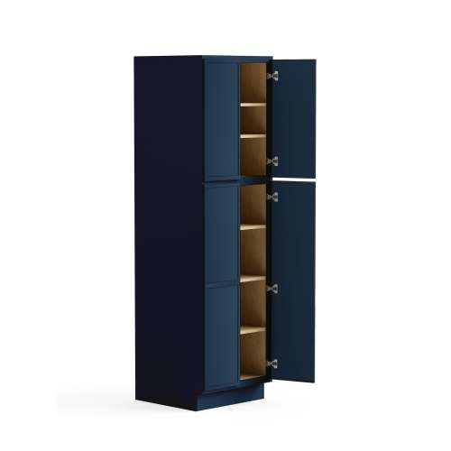SMU248424-RTA-FR02-NB Framington 24-in x 24-in x 84-in Ready To Assemble Latitude Four Door Tall Utility Cabinet, Navy Blue