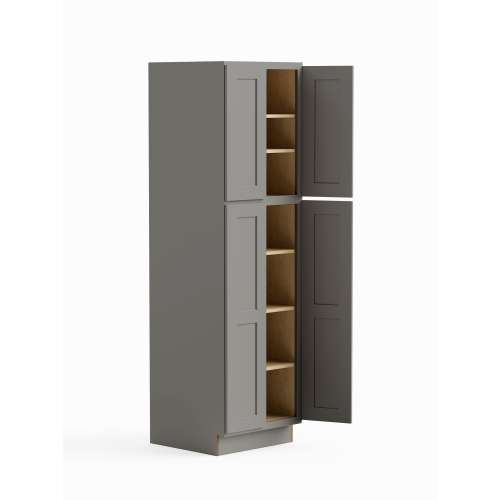 SMU249024-ASM-FR01-LG Framington 24-in x 24-in x 90-in Assembled Remington Four Door Tall Utility Cabinet, Light Grey