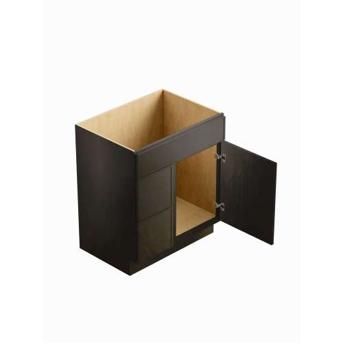 SMV2721DL-2D-RTA-FR02-SG Framington 27-in x 21-in x 35-in Ready to Assemble Latitude Vanity Combo Base Cabinet With Two Drawers on Left, Smokey Grey