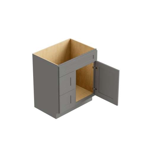 SMV3321DL-2D-RTA-FR01-LG Framington 33-in x 21-in x 35-in Ready to Assemble Remington Vanity Combo Base Cabinet With Two Drawers on Left, Light Grey