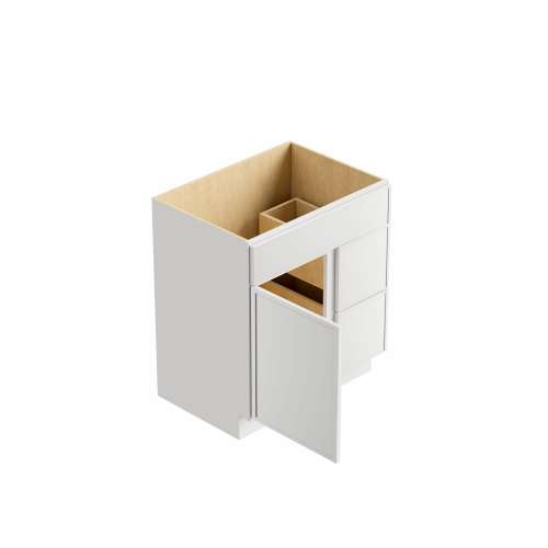 SMV3321DR-2D-RTA-FR02-WH Framington 33-in x 21-in x 35-in Ready to Assemble Latitude Vanity Combo Base Cabinet With Two Drawers on Right, White