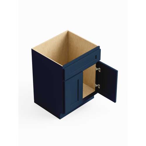 SMVS33S-ASM-FR01-NB Framington 33-in x 21-in x 35-in Assembled Remington Double Door Single Drawer Front Vanity Sink Base Cabinet, Navy Blue
