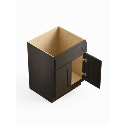 SMVS33S-ASM-FR01-SG Framington 33-in x 21-in x 35-in Assembled Remington Double Door Single Drawer Front Vanity Sink Base Cabinet, Smokey Grey