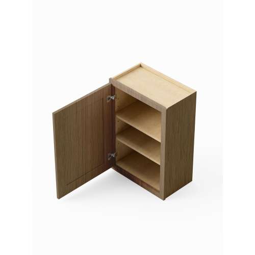 SMW1230-RTA-FR01-TW Framington 12-in x 12-in x 30-in Ready To Assemble Remington Single Door Wall Cabinet, Tan Wood