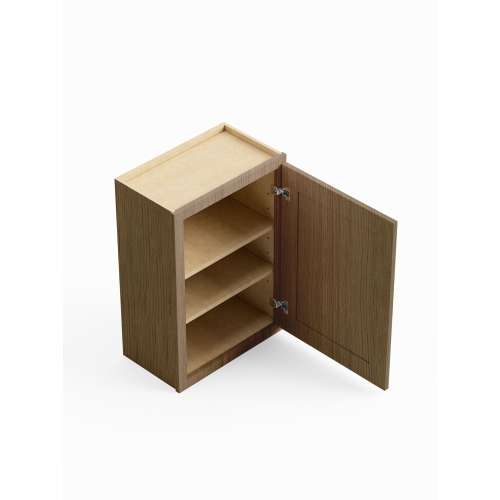 SMW1830R-ASM-FR01-TW Framington 18-in x 12-in x 30-in Assembled Remington Single Door Wall Cabinet With Right-Hand Opening Door, Tan Wood