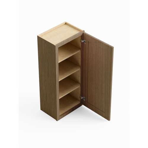 SMW1242R-ASM-FR01-TW Framington 12-in x 12-in x 42-in Assembled Remington Single Door Wall Cabinet With Right-Hand Opening Door, Tan Wood