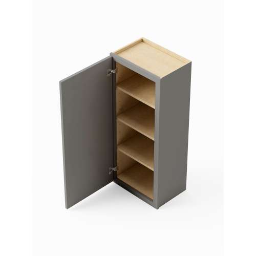 SMW0942L-ASM-FR02-LG Framington 9-in x 12-in x 42-in Assembled Latitude Single Door Wall Cabinet With Left-Hand Opening Door, Light Grey