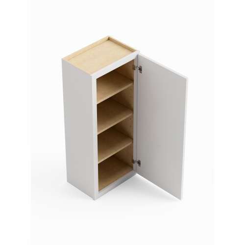 SMW0942R-ASM-FR02-WH Framington 9-in x 12-in x 42-in Assembled Latitude Single Door Wall Cabinet With Right-Hand Opening Door, White