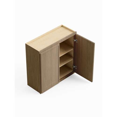 SMW3336-RTA-FR02-TW Framington 33-in x 12-in x 36-in Ready To Assemble Latitude Double Door Wall Cabinet, Tan Wood