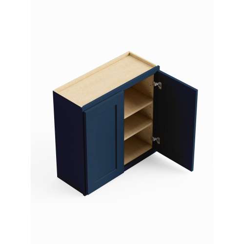SMW3030-RTA-FR01-NB Framington 30-in x 12-in x 30-in Ready To Assemble Remington Double Door Wall Cabinet, Navy Blue