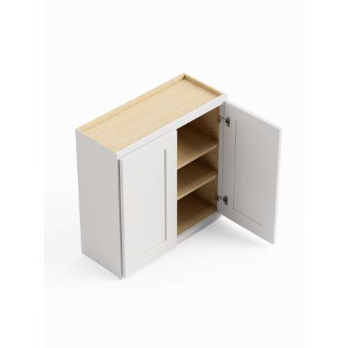 SMW2736 Framington 27-in x 12-in x 36-in Ready To Assemble Remington Double Door Wall Cabinet, White