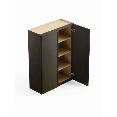 SMW2442-RTA-FR02-SG Framington 24-in x 12-in x 42-in Ready To Assemble Latitude Double Door Wall Cabinet, Smokey Grey