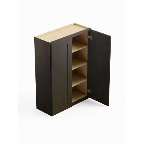 SMW3342-RTA-FR01-SG Framington 33-in x 12-in x 42-in Ready To Assemble Remington Double Door Wall Cabinet, Smokey Grey